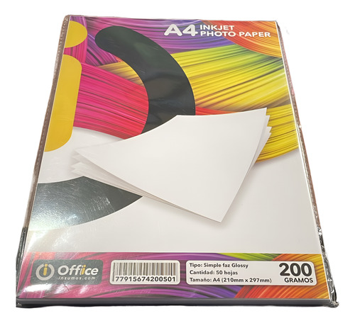 Papel Fotografico Glossy A4 100 Hojas X 135gr Simple Faz Blanco