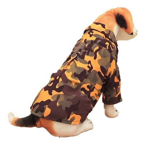 Roupa Roupinha Camisa Pet Verão Estampa Camuflagem M Macho