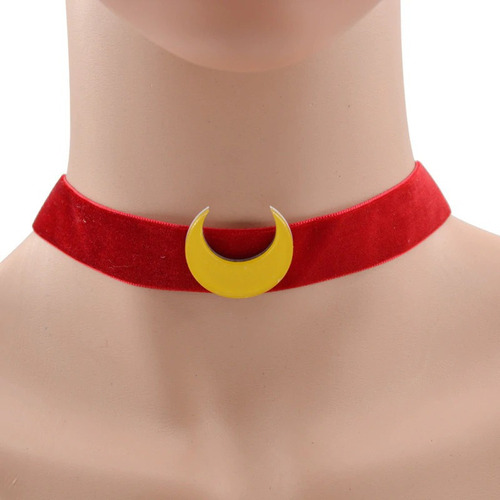 V Sailor Moon - Collar Choker Gargantilla Terciopelo Luna