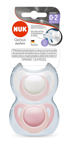 Imagem 6 de 6 de Kit 2 Chupeta Genius Girl Newborn Menina S0 - Nuk