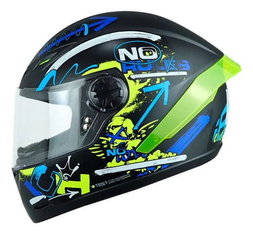 Casco Integral Ich 501 Braap Ngromte Amllo Neon Visor Transp