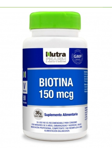 Biotina - Nutrapharm (90 Caps) Sabor Sin sabor