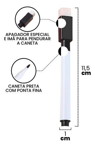 Banner Em Branco + Caneta Preta Especial - Escreve E Apaga