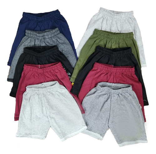 Lote Por 10 Shorts Bermudas Algodón Niños Estampas Surtidas