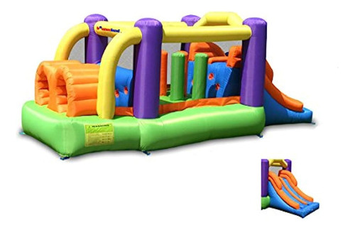 Bounceland Pro Racer Obstacle Bounce House With Dual Tobogan