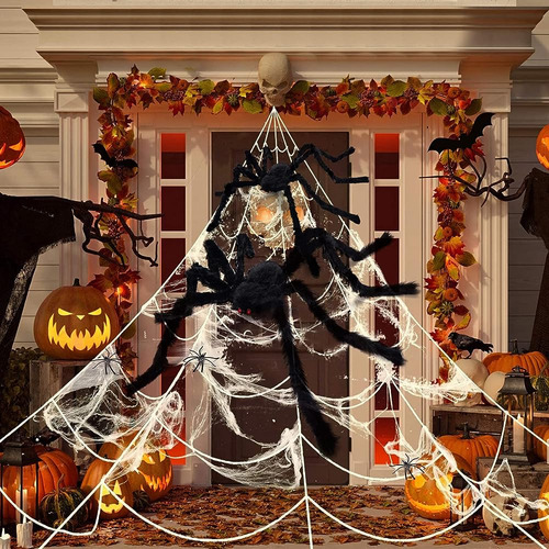 Liohtoy Spider Webs Decoraciones De Halloween Al Aire Libre,