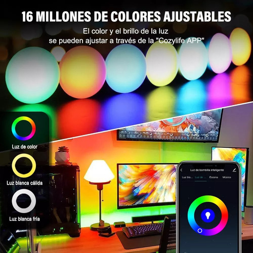 Foco Inteligente Wifi App Alexa Rgbcw Smart Led Bombilla