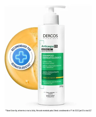 Shampoo Anticaspa Intensivo Para Cabelos Secos Dercos Vichy 300g