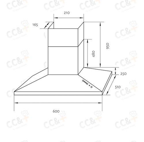Imagen 4 de 5 de Campana De Cocina Tst Piramide Traful 60 Inox Emb Gratis M