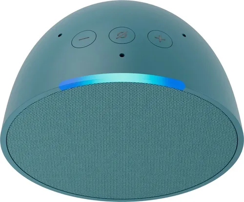 Amazon Echo Pop com assistente virtual alexa verde azulado