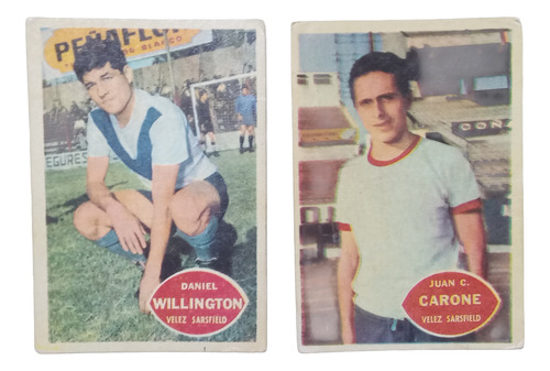 2 Figuritas Golazo 1965: Tarjetones Velez Sarsfield Willington Velez Sarsfield (Usado)
