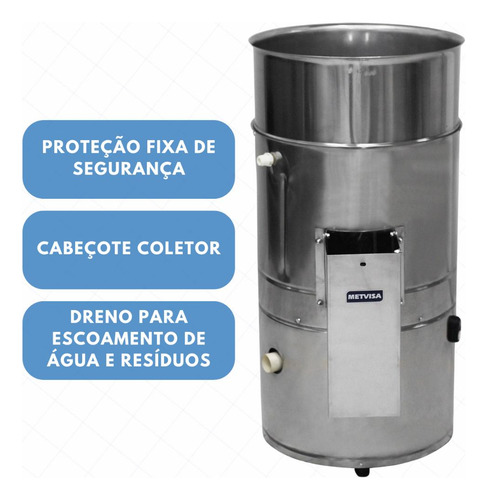 Descascador De Batatas Industrial 6 Kg Inox Db6 Metvisa