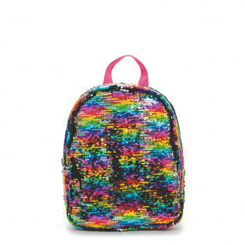 Mochila Prescolar Lentejuelas Reversible Multicolor/plateado