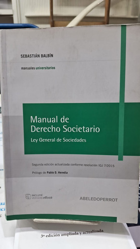 Balbin / Manual De Derecho Societario