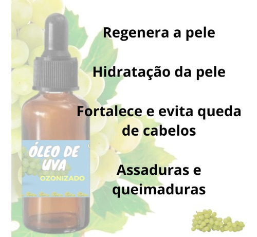 Óleo De Uva Ozonizado 30ml - Alta Pureza. Benefícios P/ Pele