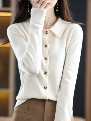 . Suéter De Larga Calidad 2023 100% Lana Merino For Mujer