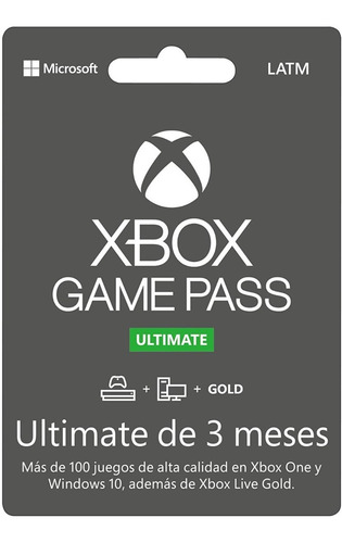 Imagen 1 de 1 de Microsoft Xbox Game Pass Ultimate - 3 Meses