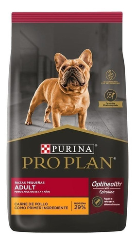 Alimento Pro Plan OptiHealth Pro Plan para cão adulto de raça pequena sabor frango e arroz em sacola de 1kg