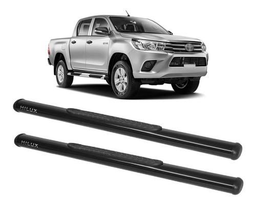 Estribo Cabine Simples Oblongo Preto Para Hilux 2016