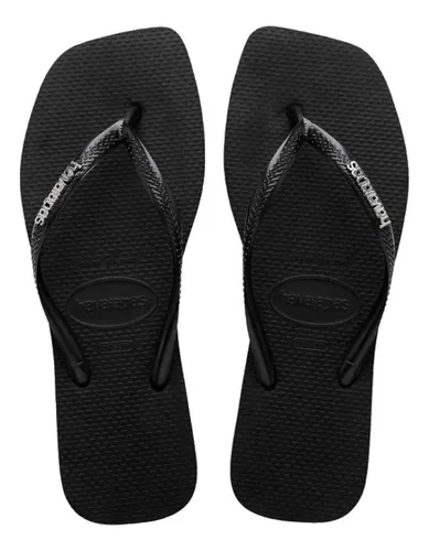 Chinelo Havaianas Slim Square Logo Metallic Feminino