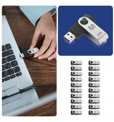 Kit Pen Drive Twist 32gb 20 Unidades Preto Multi - Pd589k Pendrive