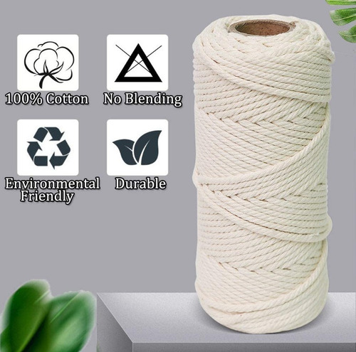 Imagen 5 de 7 de Cordon Macramé Torcido 3 Mm 200 Metros Largo