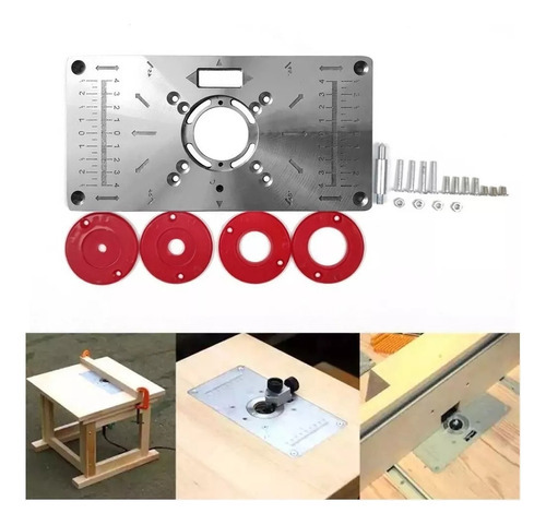 Placa de inserção de mesa para bancos de carpintaria