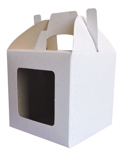 Cajita Feliz Cfz1 Ventana X 100u Packaging Blanco Madera