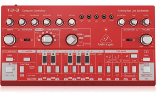 Behringer Td-3-rd Sintetizador Análogo Rojo Envio Gratis