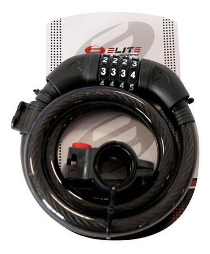 Candado Elite Cable Espiral Combinación Bicicleta 100cm