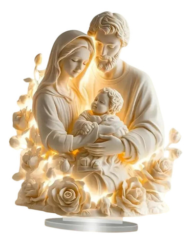 2d Jesús Figura Santa Decoración Familia Sagrada Blanca