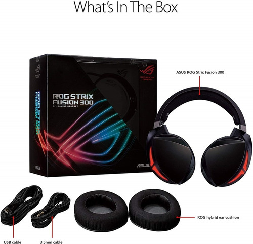 Auriculares Asus Gamer Rog Strix Fusion 300 Virtual 7.1