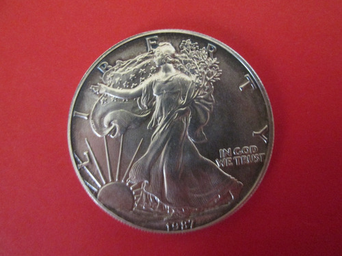 Moneda Estados Unidos 1 Dollar Plata  Walking Liberty 1987