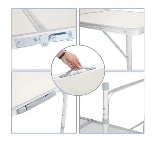 Imagen 2 de 7 de Mesa Plegable Transportable Lavable Camping 180x60cm