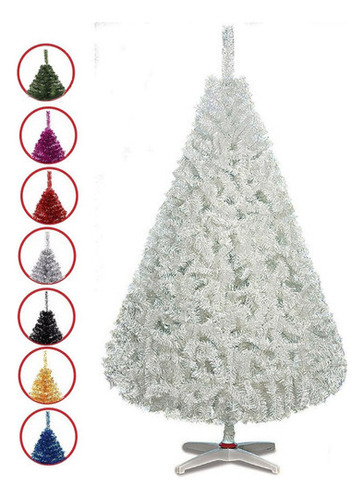 Arbol Pino Colores Navidad Artificial Naviplastic 220cm Color Blanco