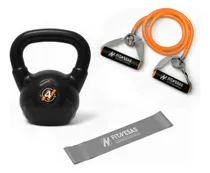 Comprar Kit Set Gym Pesa Rusa Kettlebell 4 Kg + Bandas Elasticas