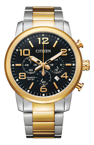 Reloj Citizen Quartz Caballero Dorado Chro An8054-50e - S022