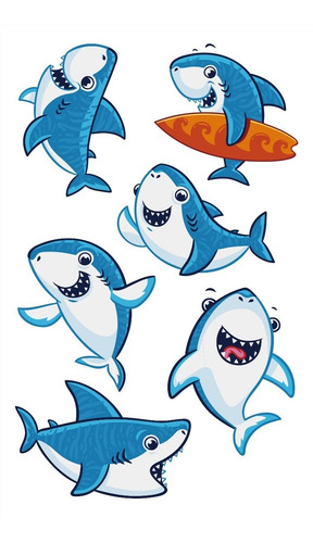 Imagen 6 de 10 de Tatuajes Temporales Tattoo Tiburon Mar Sirena X10 Souvenir