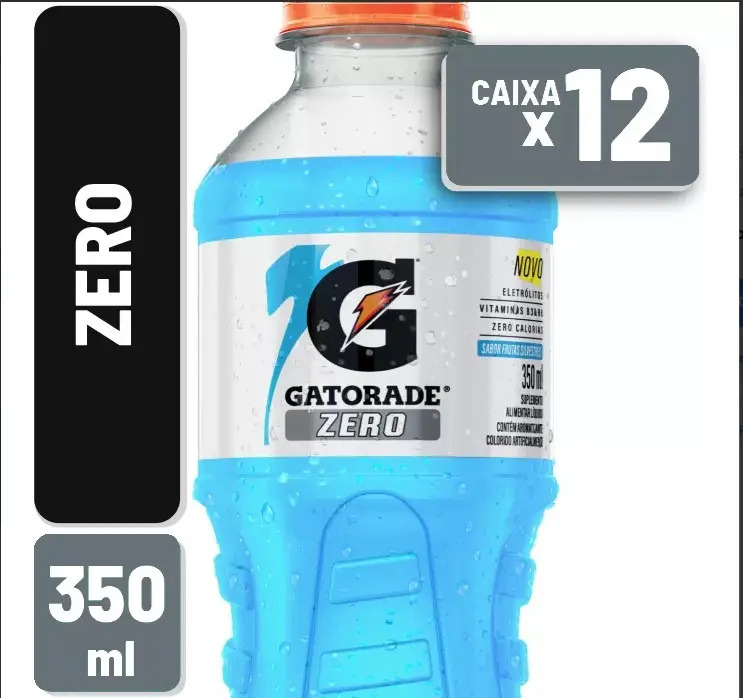 Kit 12 Gatorade Zero Calorias Açúcar 350ml Frutas Silvestres