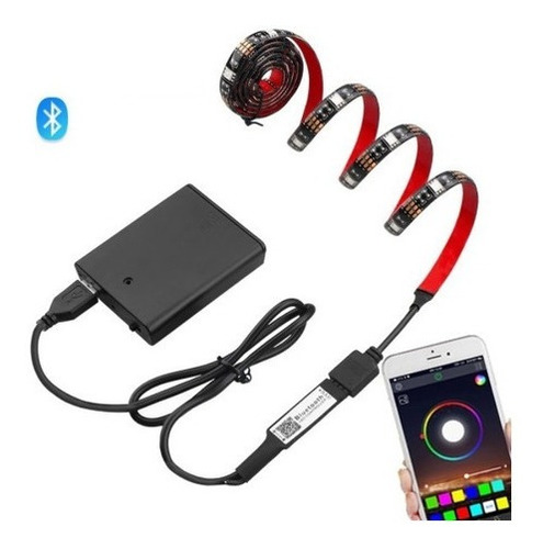 Luz Led Bluetooth Alimentada Por Usb + Caja De Pila A Usb 5v