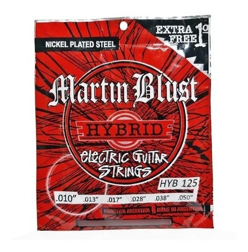 Encordado Guitarra Electrica Hybrid 010 Martin Blust Hyb125