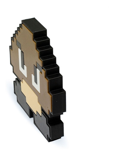 Imagen 3 de 3 de Goomba - Pixel Super Mario Figura Impresa En 3d Excelente
