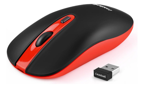 Mouse Inalambrico Ledsail Usb Rojo