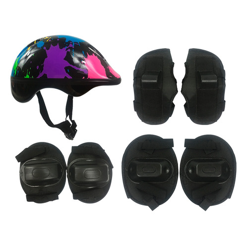 Kit De Proteção C/ Capacete Joelheiras Cotoveleiras Infantil