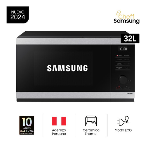 Microondas Samsung 32lt Acero Inoxidable Ms32dg4504atpe