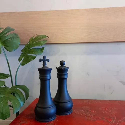 Enfeite Peça de Xadrez em Porcelana Preta Bispo 12cm - Flash