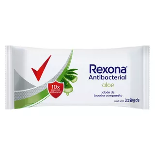 Jabón en barra Rexona Antibacterial Aloe Vera 90 g pack x 3