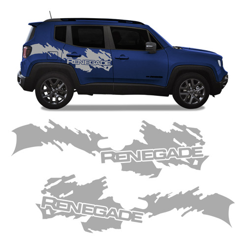 Faixa Lateral Tuning Logo Cinza Jeep Renegade Sport-genérico