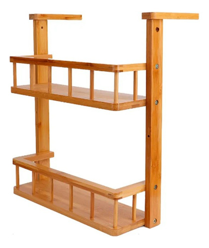 Rack De Cocina Especiero De Madera Estant De Pared 2 Niveles