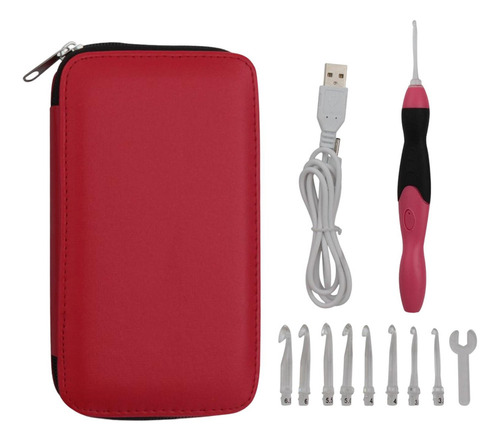 Juego Ganchos Ganchillo Con Luz Led 9 Uds.